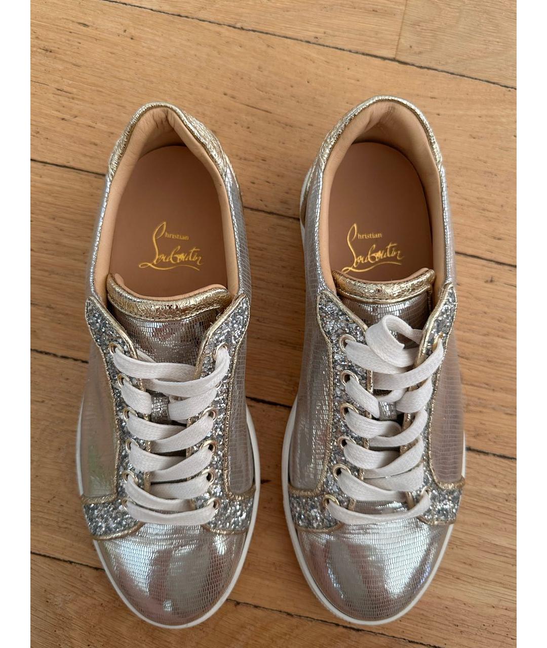 CHRISTIAN LOUBOUTIN Серебряные кеды, фото 3