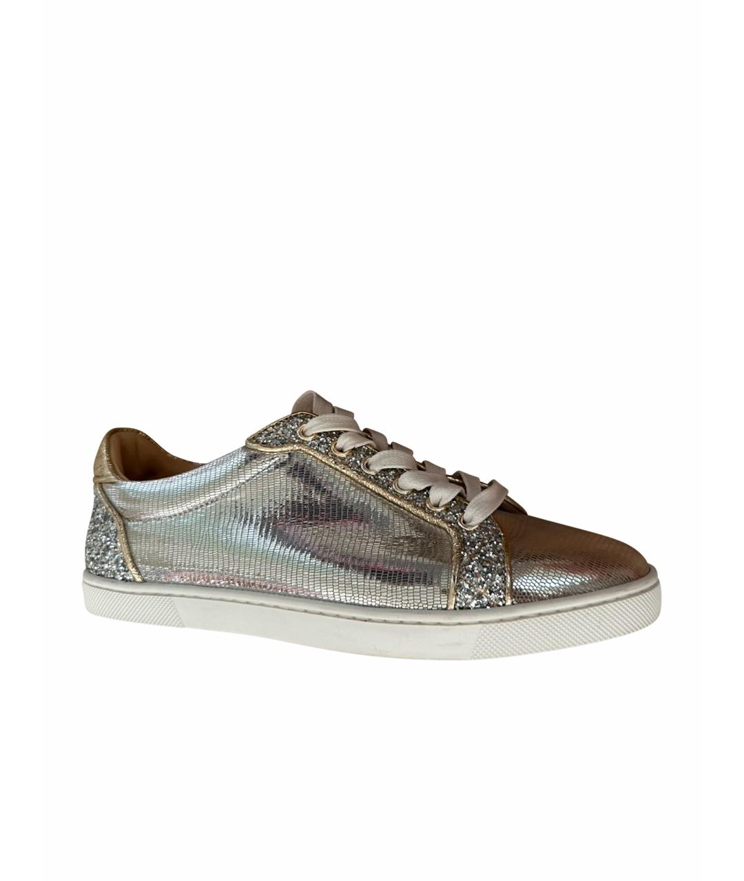CHRISTIAN LOUBOUTIN Серебряные кеды, фото 1