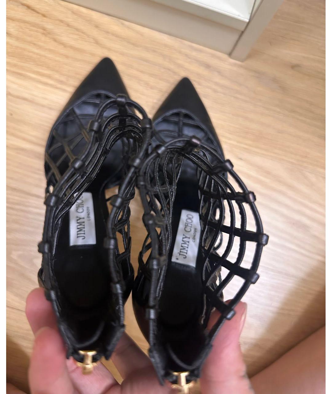 JIMMY CHOO Черные кожаные ботильоны, фото 5