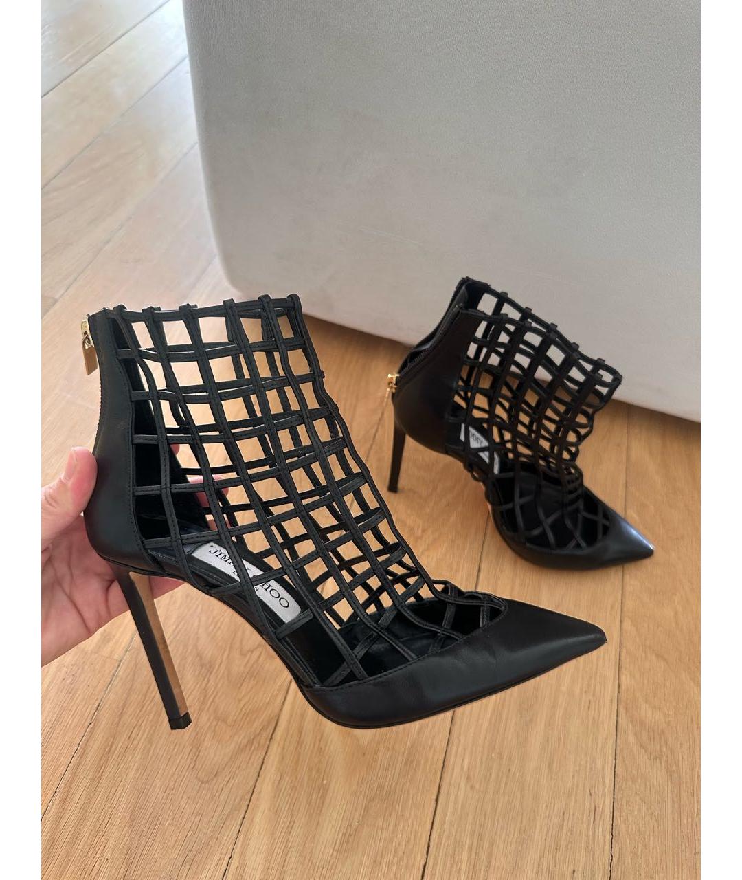JIMMY CHOO Черные кожаные ботильоны, фото 9