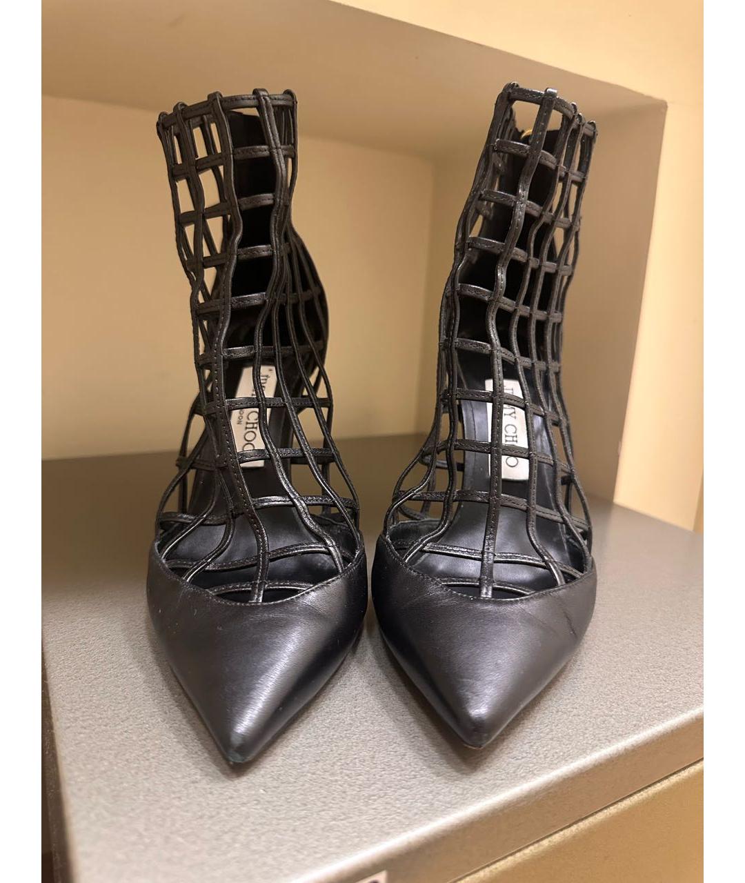 JIMMY CHOO Черные кожаные ботильоны, фото 8