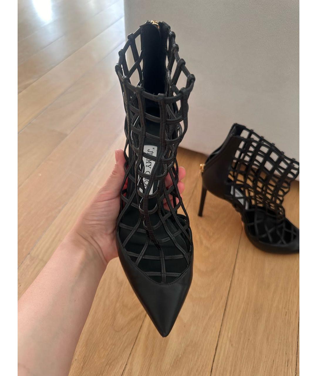 JIMMY CHOO Черные кожаные ботильоны, фото 2