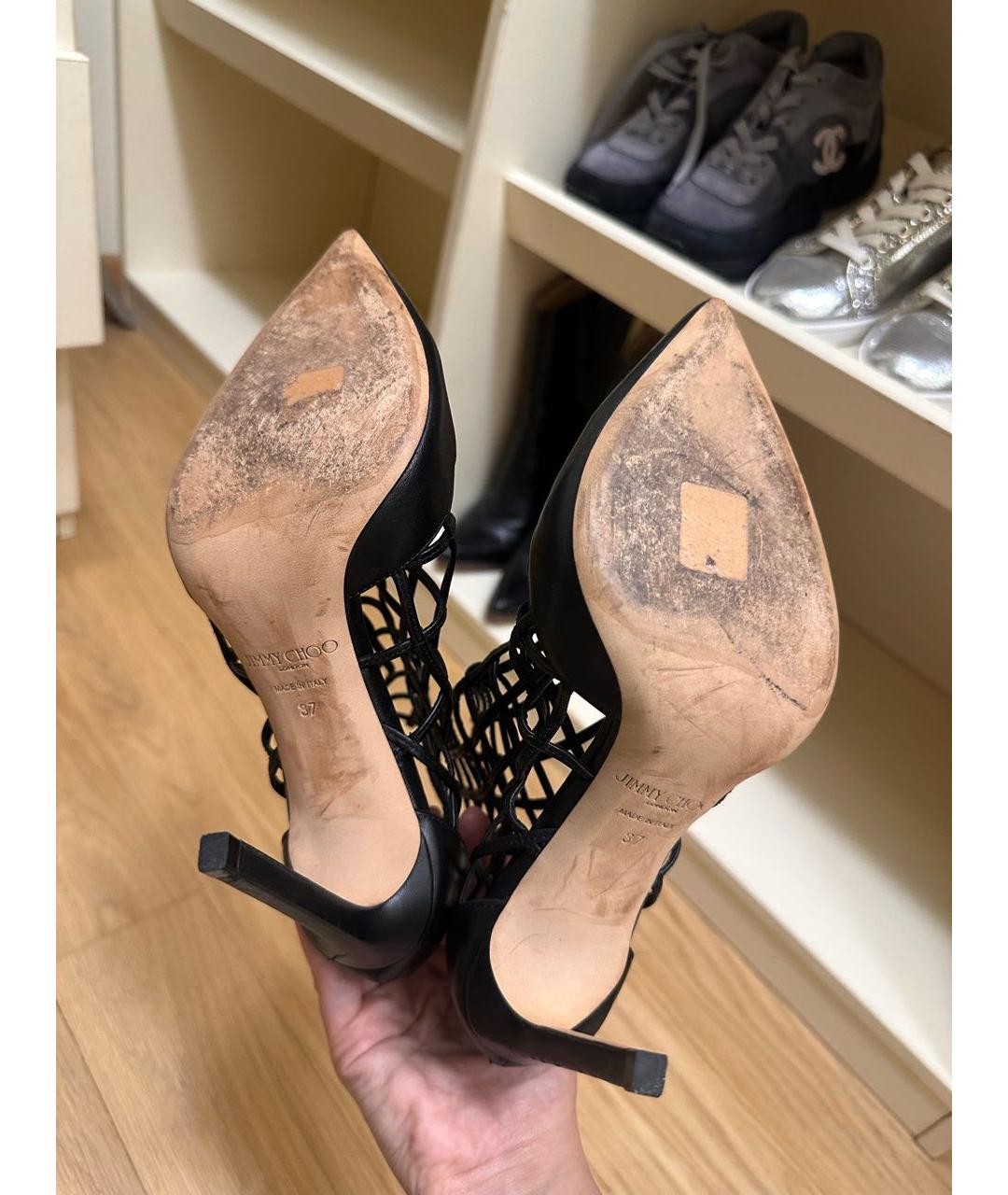 JIMMY CHOO Черные кожаные ботильоны, фото 6