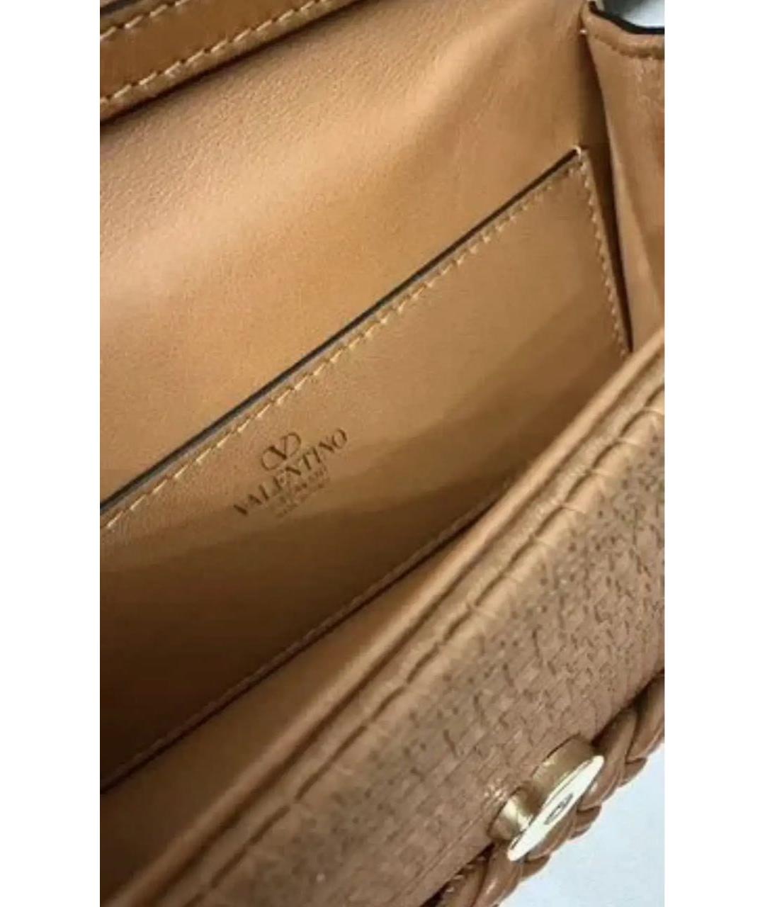VALENTINO Коричневая кожаная сумка через плечо, фото 4
