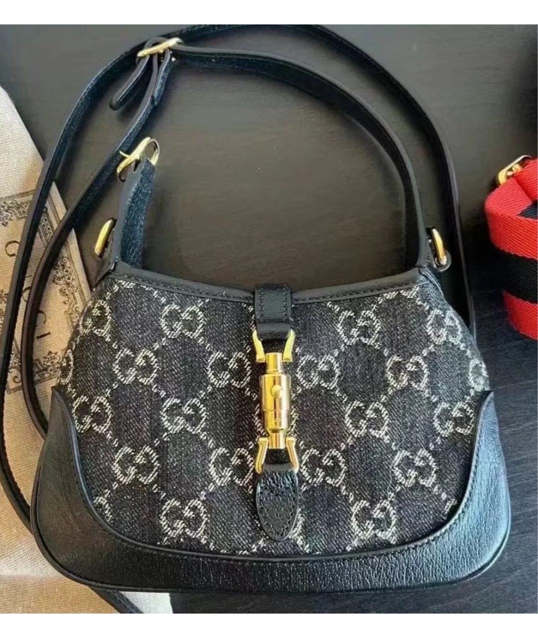 GUCCI Черная тканевая сумка через плечо, фото 5