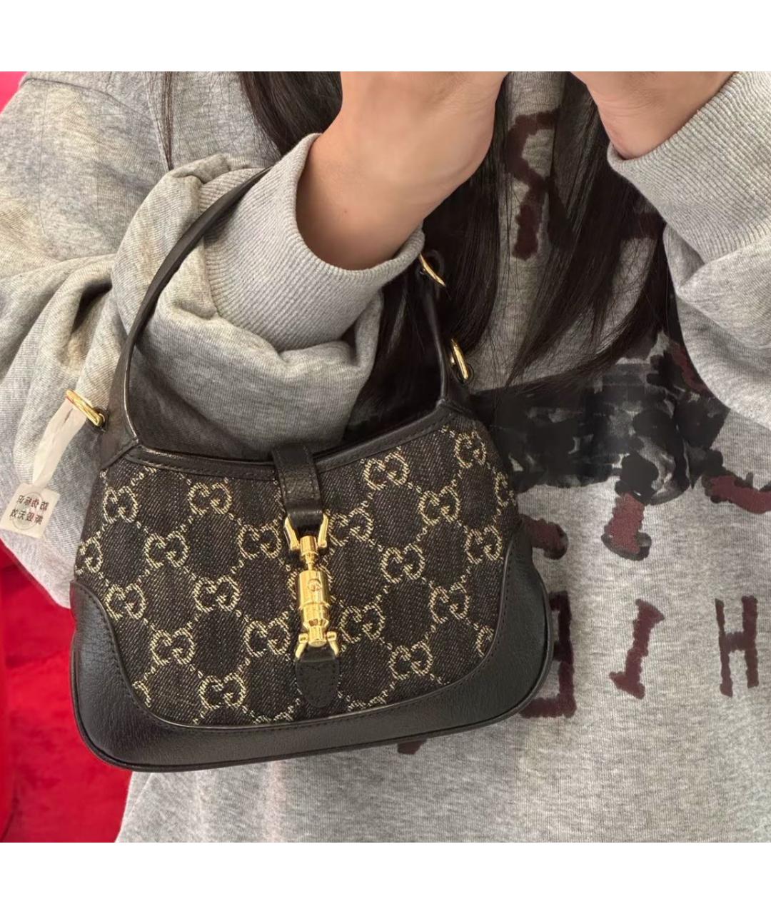 GUCCI Черная тканевая сумка через плечо, фото 7
