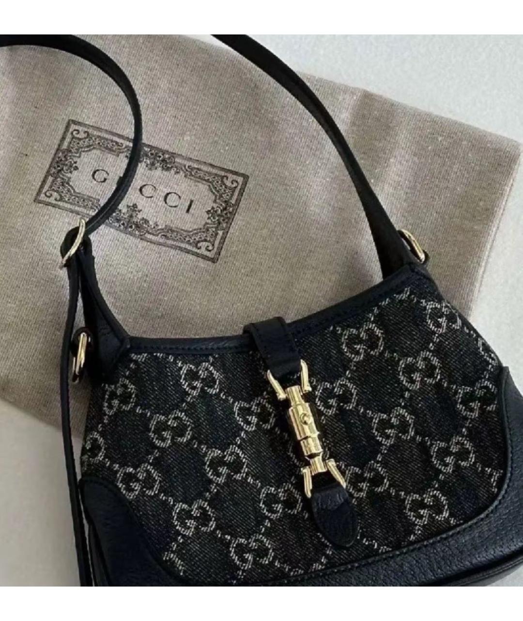 GUCCI Черная тканевая сумка через плечо, фото 6