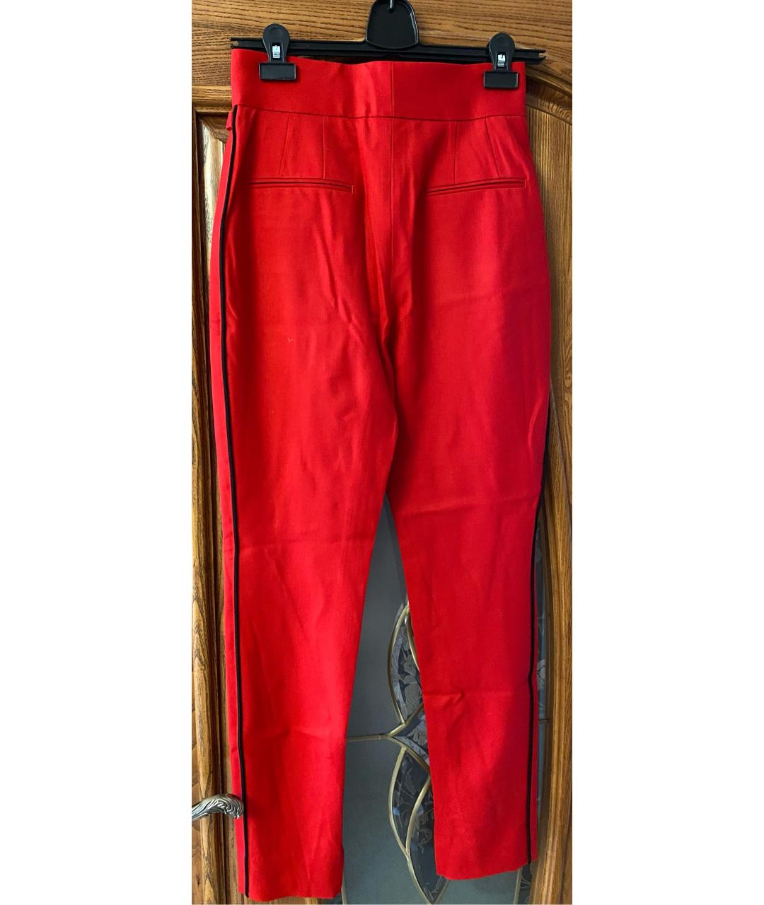 DOLCE&GABBANA Красные шерстяные брюки узкие, фото 2