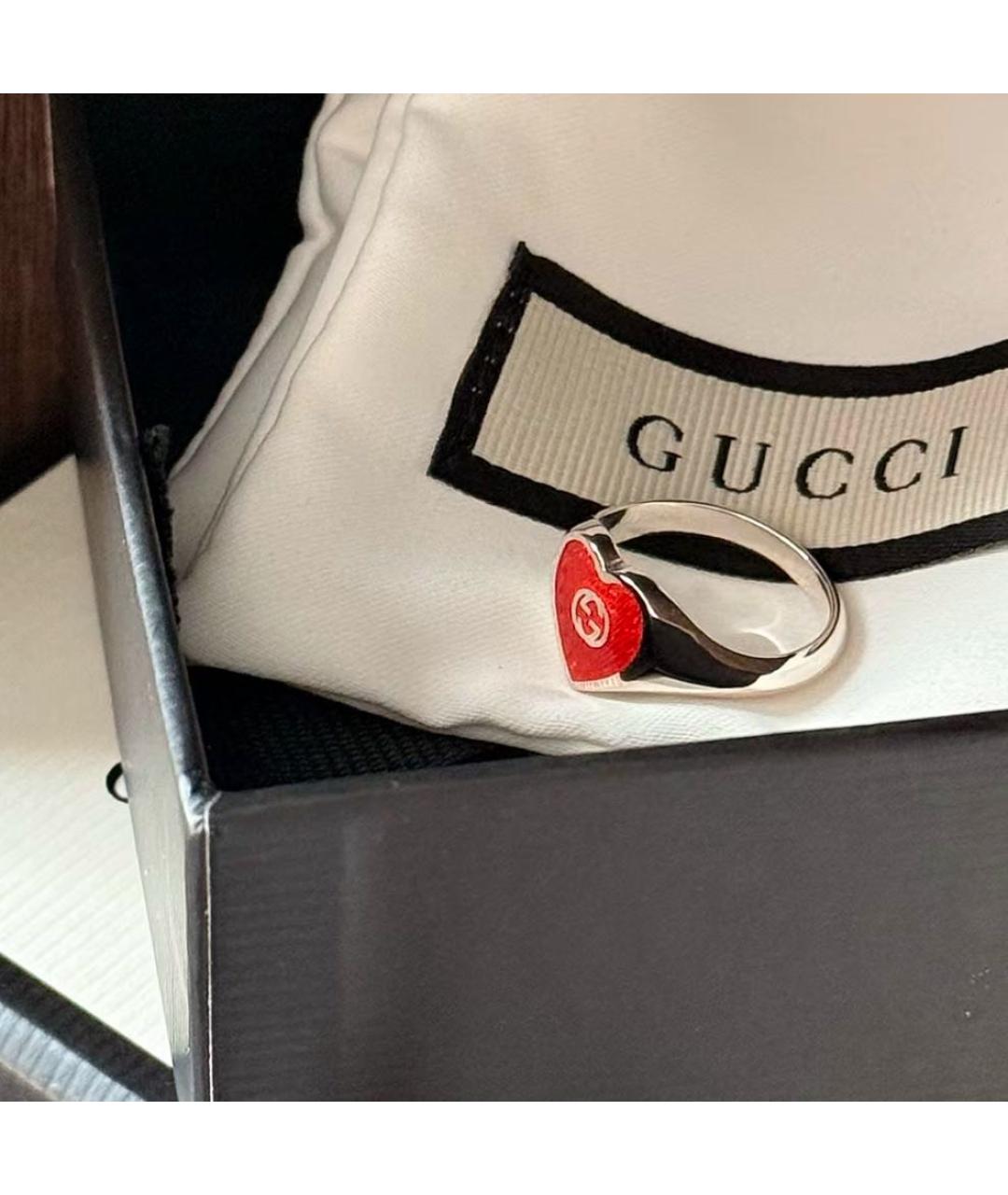 GUCCI Красное серебряное кольцо, фото 8