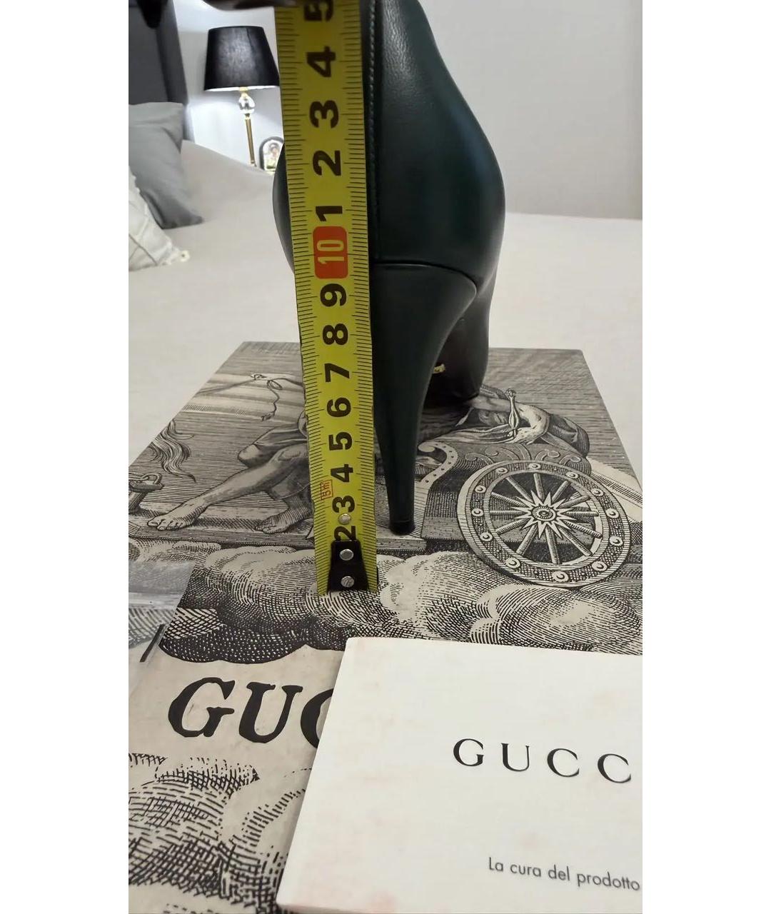 GUCCI Зеленые кожаные туфли, фото 7