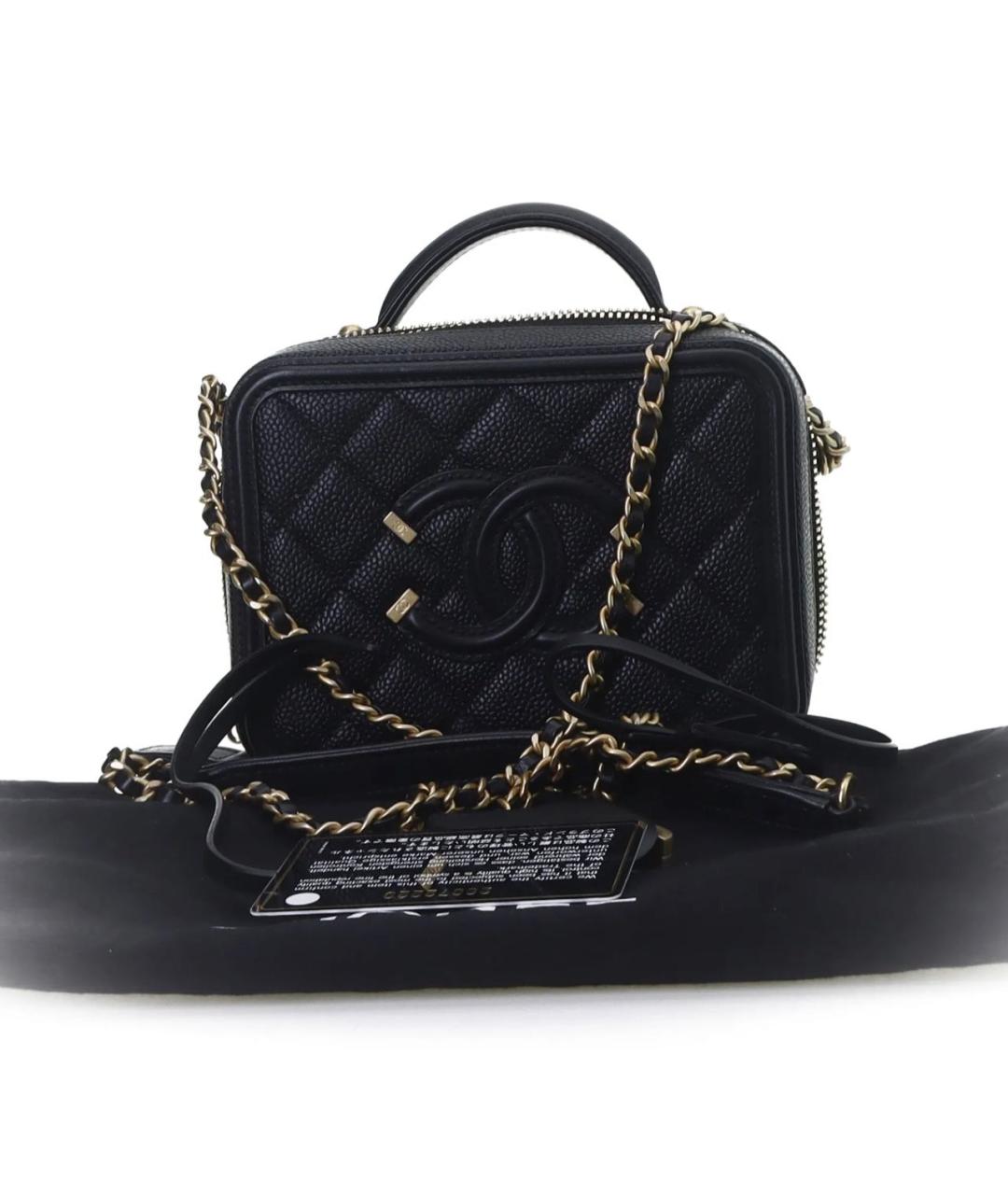 CHANEL Черная кожаная сумка через плечо, фото 6