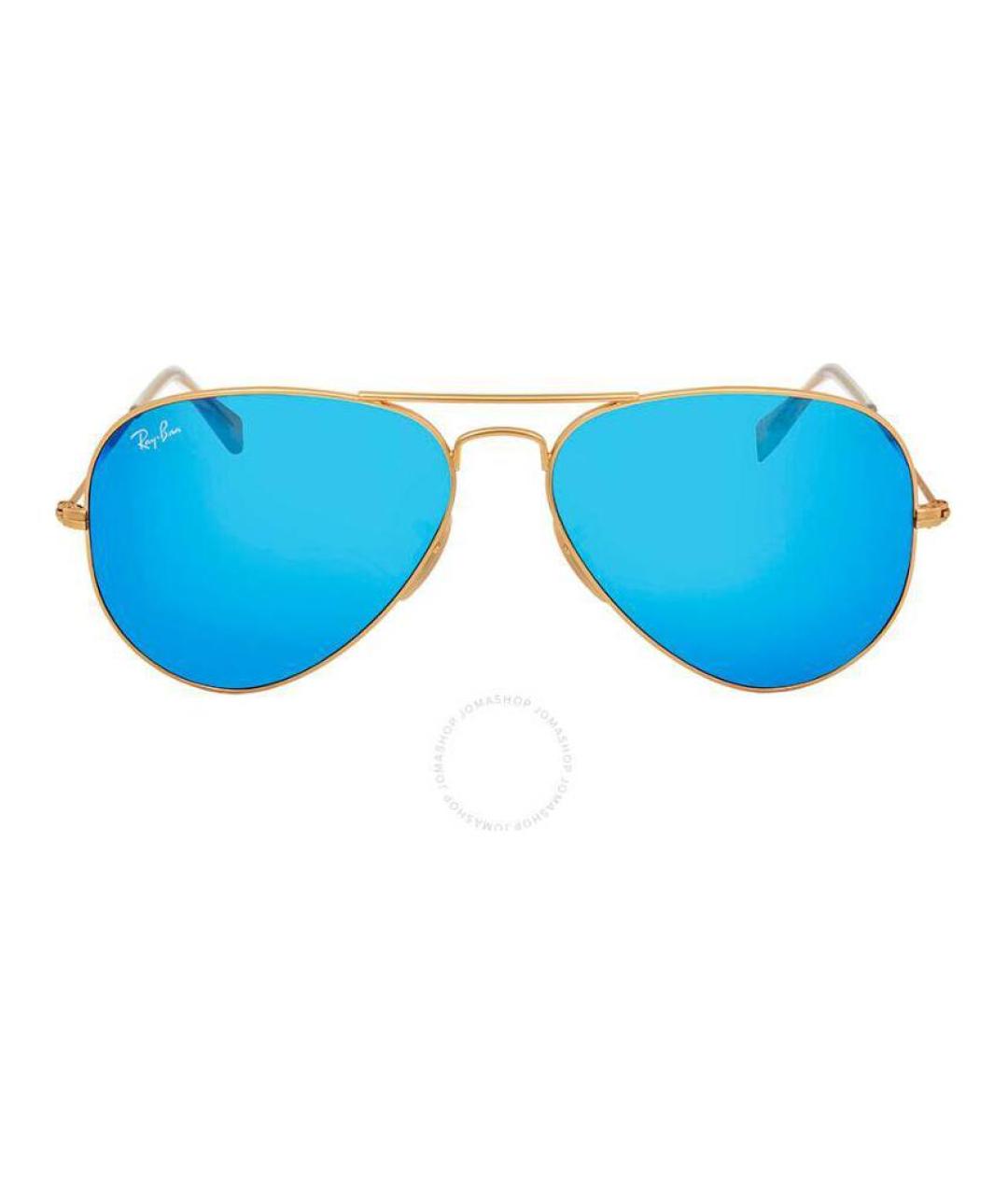 RAY BAN Золотые металлические солнцезащитные очки, фото 4