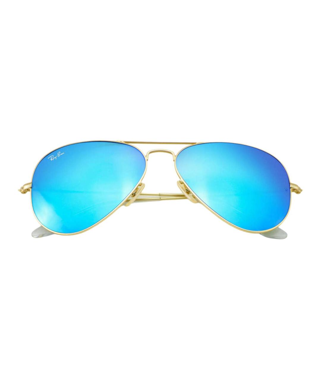 RAY BAN Золотые металлические солнцезащитные очки, фото 3