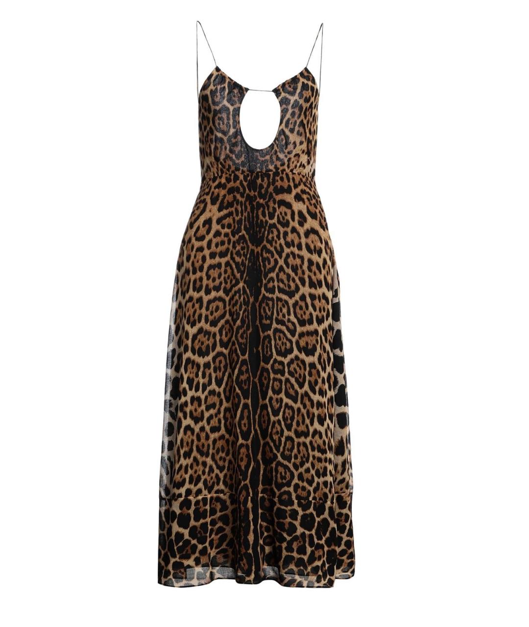 SAINT LAURENT Коричневое шерстяное коктейльное платье, фото 1
