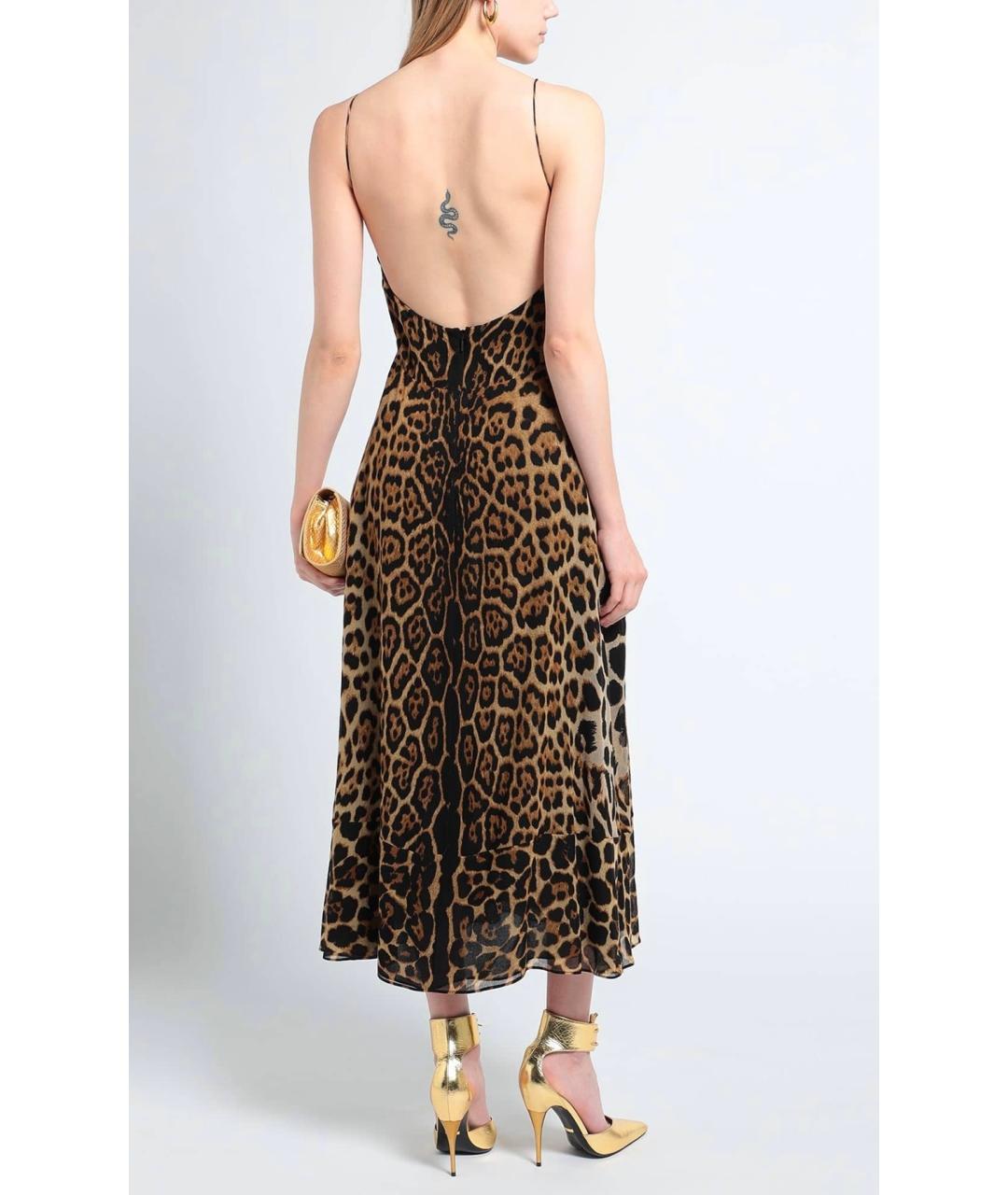 SAINT LAURENT Коричневое шерстяное коктейльное платье, фото 3