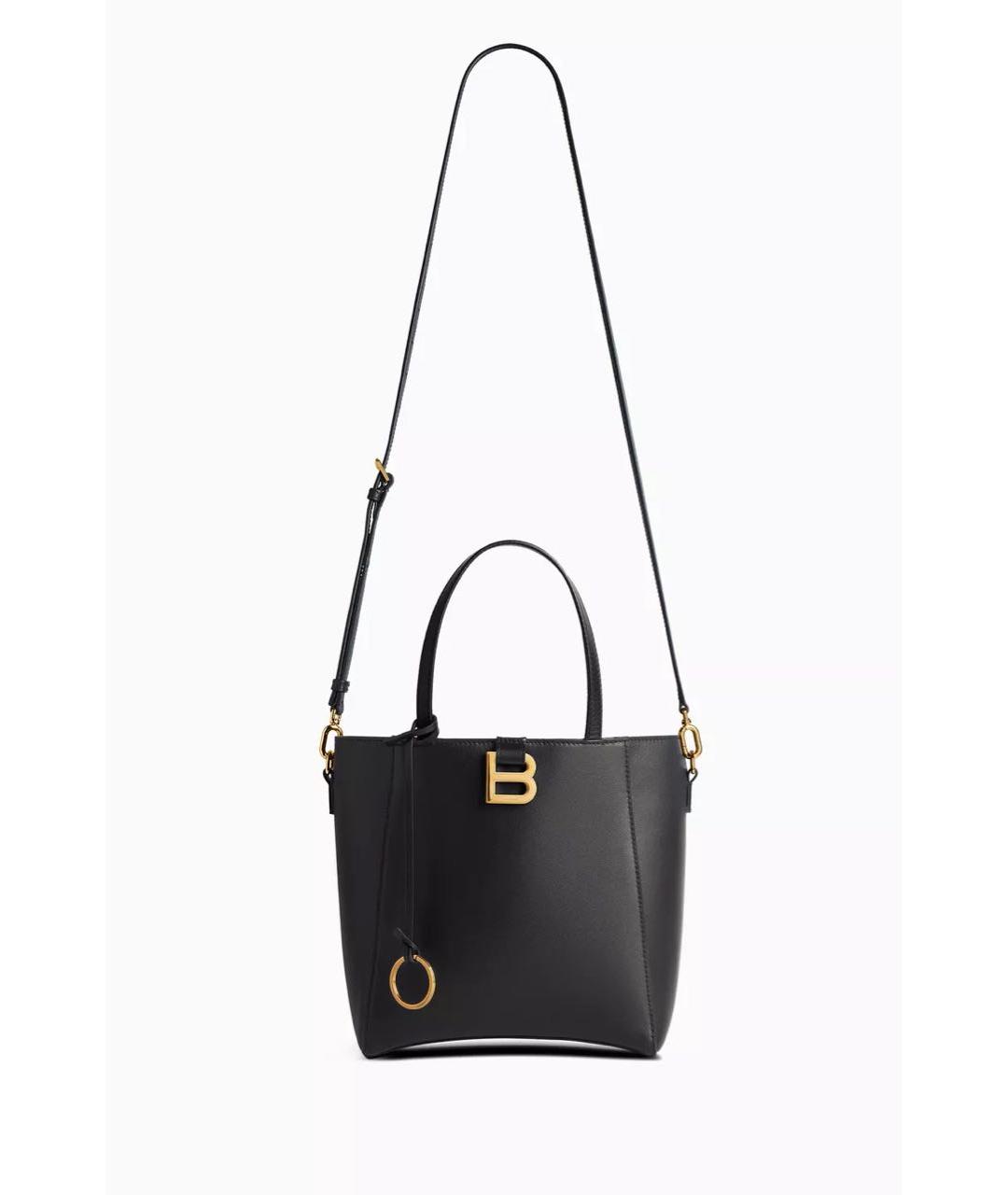 BALENCIAGA Черная кожаная сумка тоут, фото 9