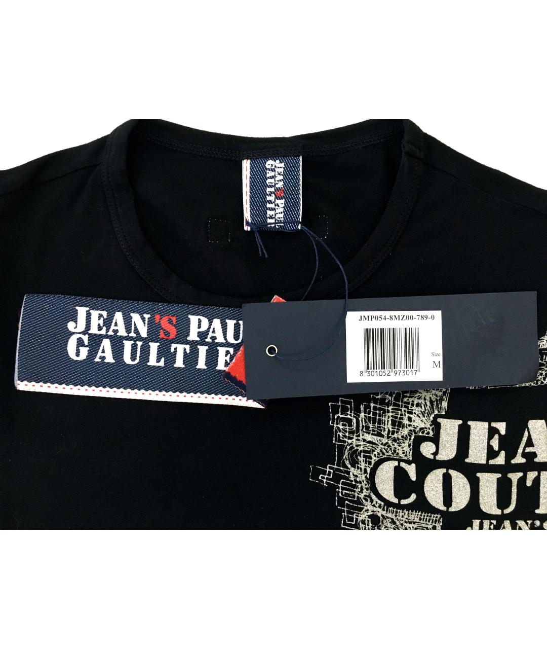 JEAN PAUL GAULTIER Черная хлопко-эластановая футболка, фото 3