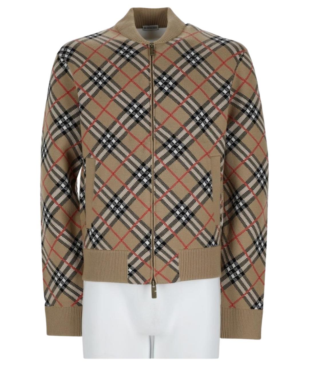 BURBERRY Бежевый шерстяной кардиган, фото 1