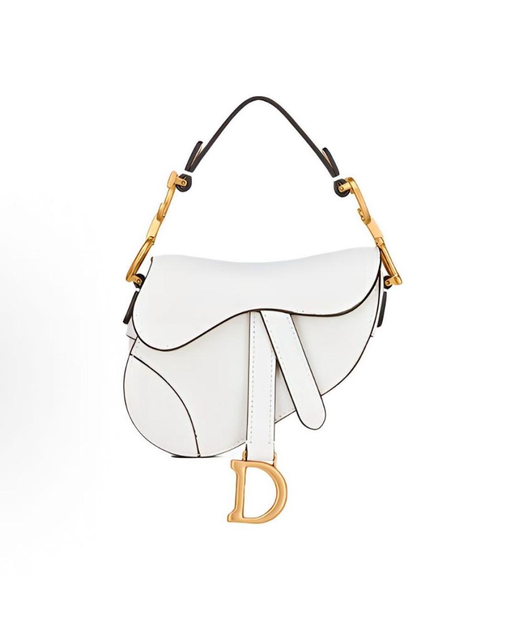 CHRISTIAN DIOR Белая кожаная сумка с короткими ручками, фото 9