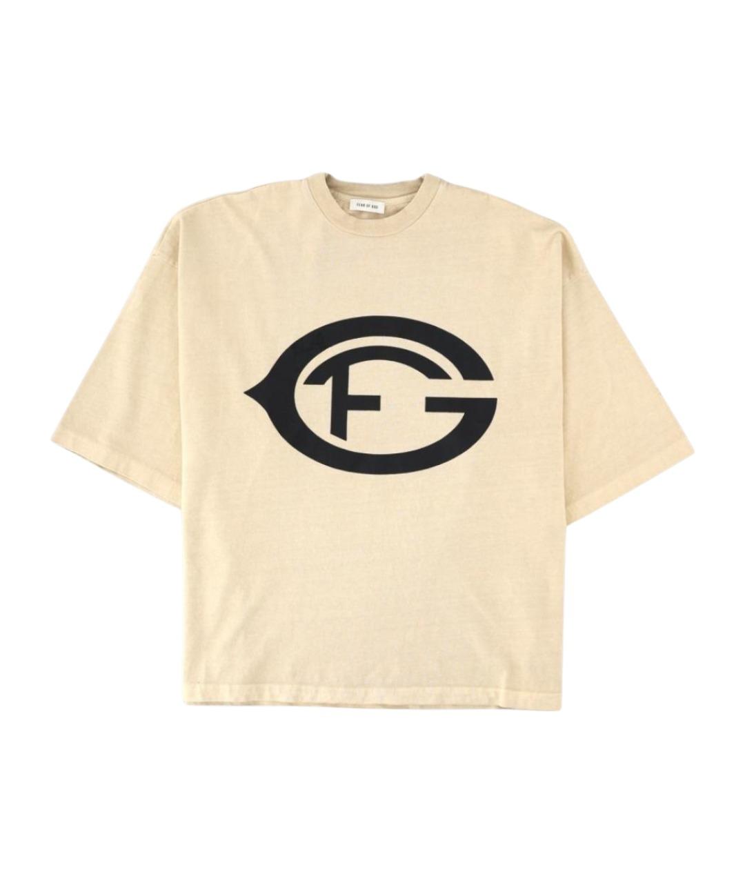 FEAR OF GOD Бежевая хлопковая футболка, фото 1