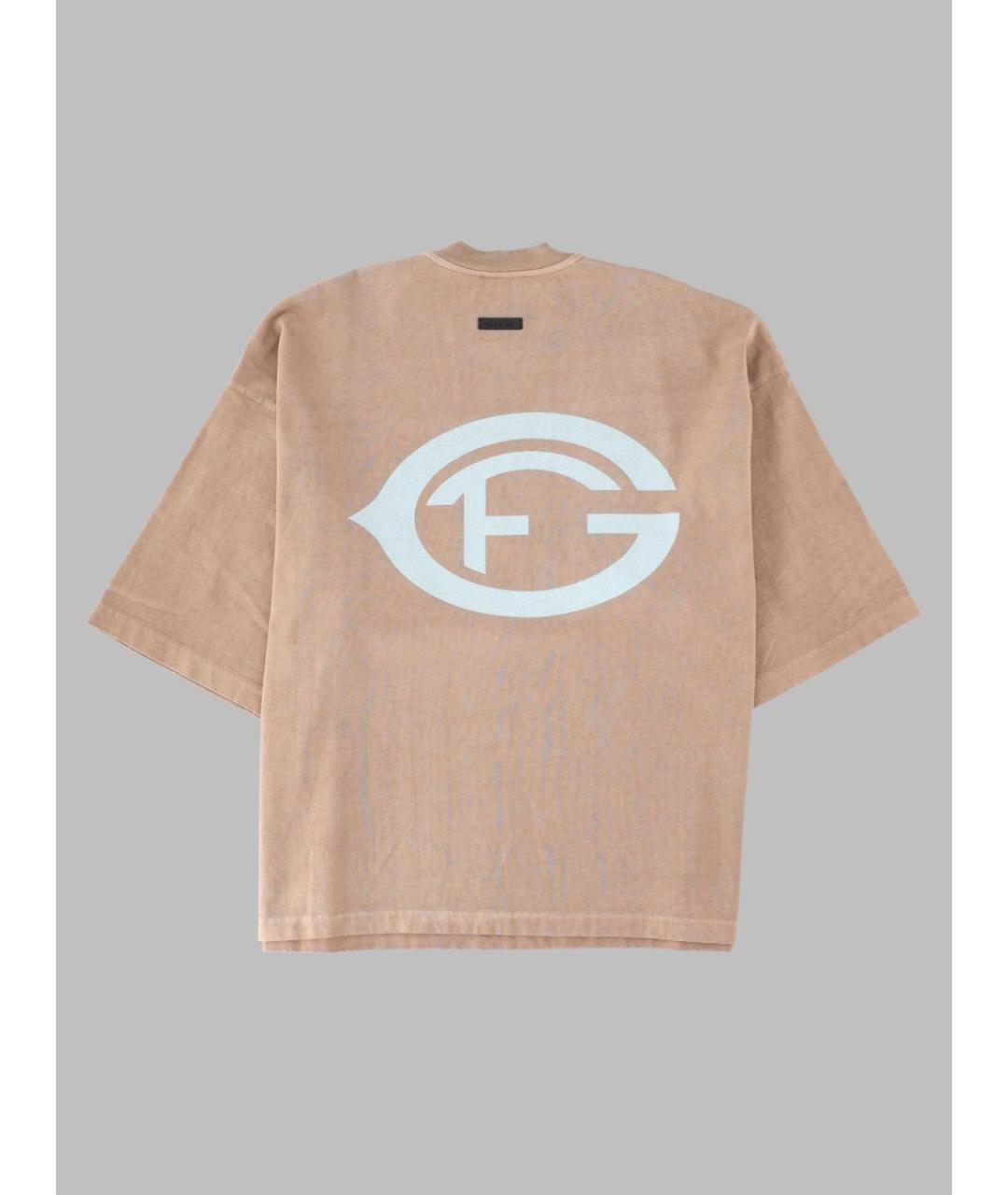 FEAR OF GOD Бежевая хлопковая футболка, фото 2