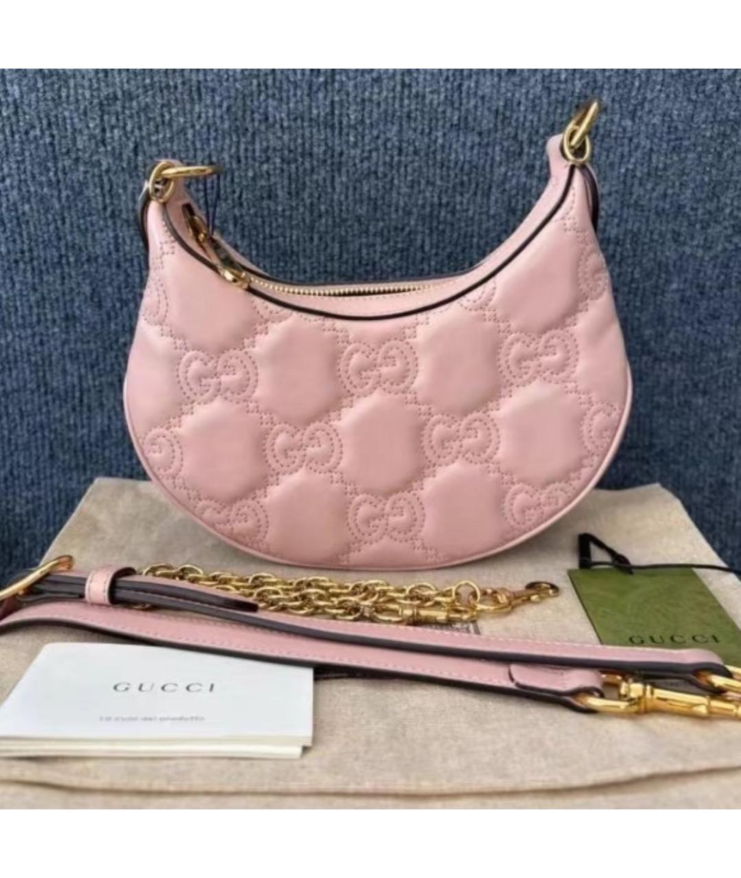 GUCCI Розовая кожаная сумка через плечо, фото 5