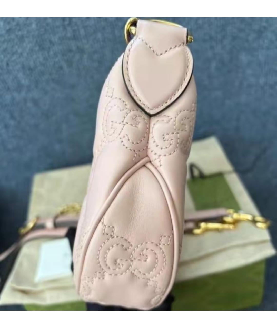 GUCCI Розовая кожаная сумка через плечо, фото 8