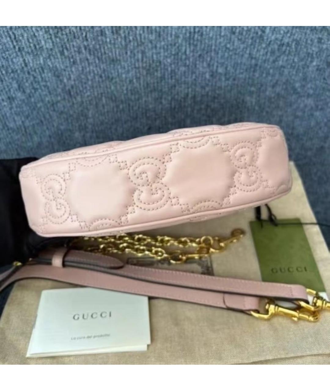 GUCCI Розовая кожаная сумка через плечо, фото 6