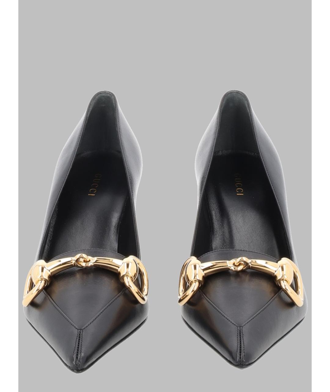 GUCCI Черные кожаные туфли, фото 2