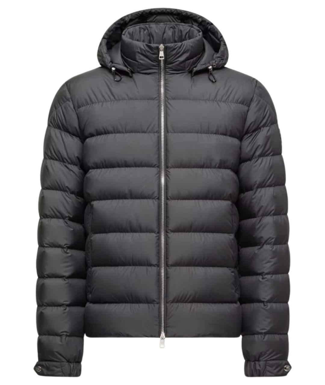 MONCLER Черный полиэстеровый пуховик, фото 1