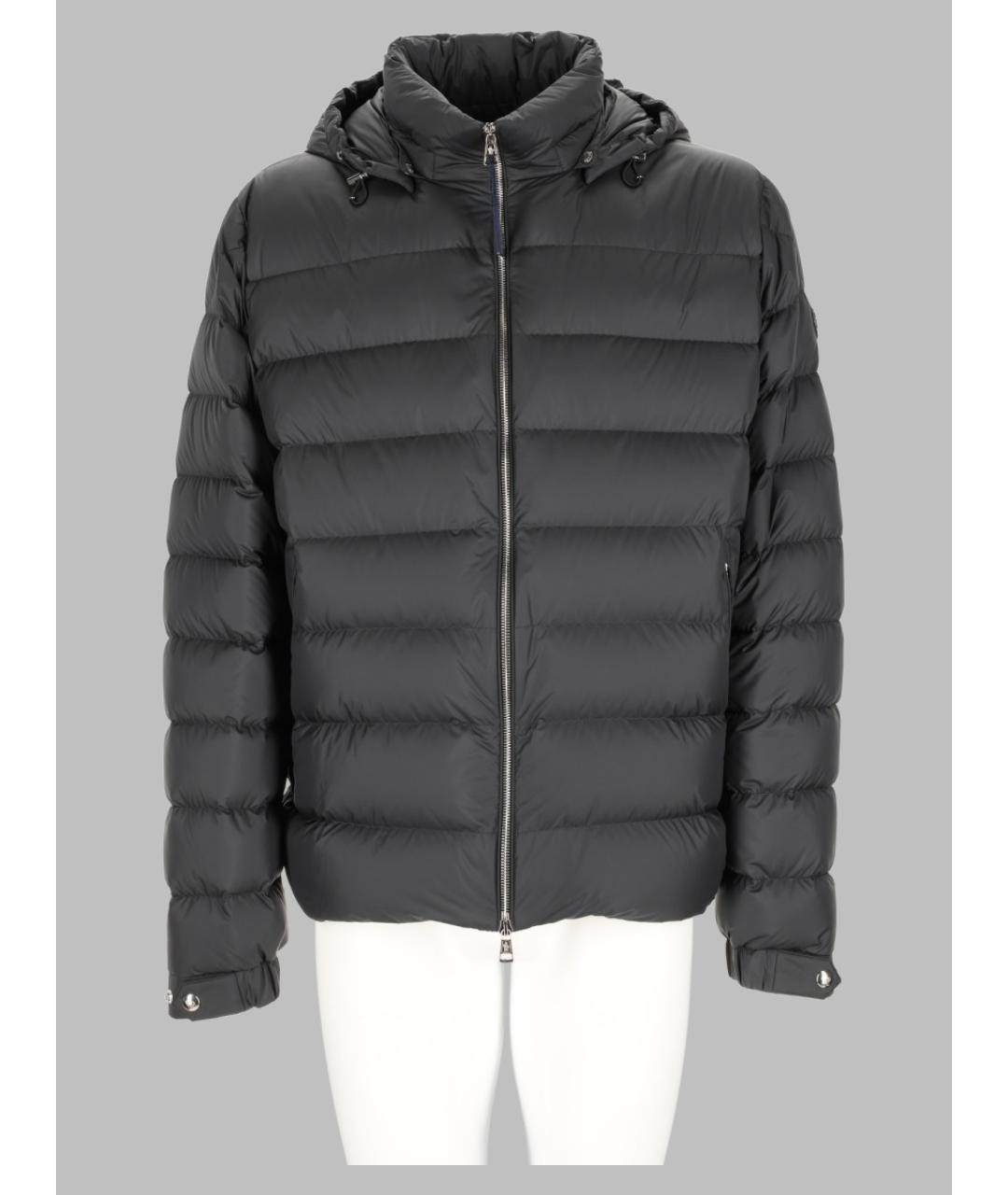 MONCLER Черный полиэстеровый пуховик, фото 2