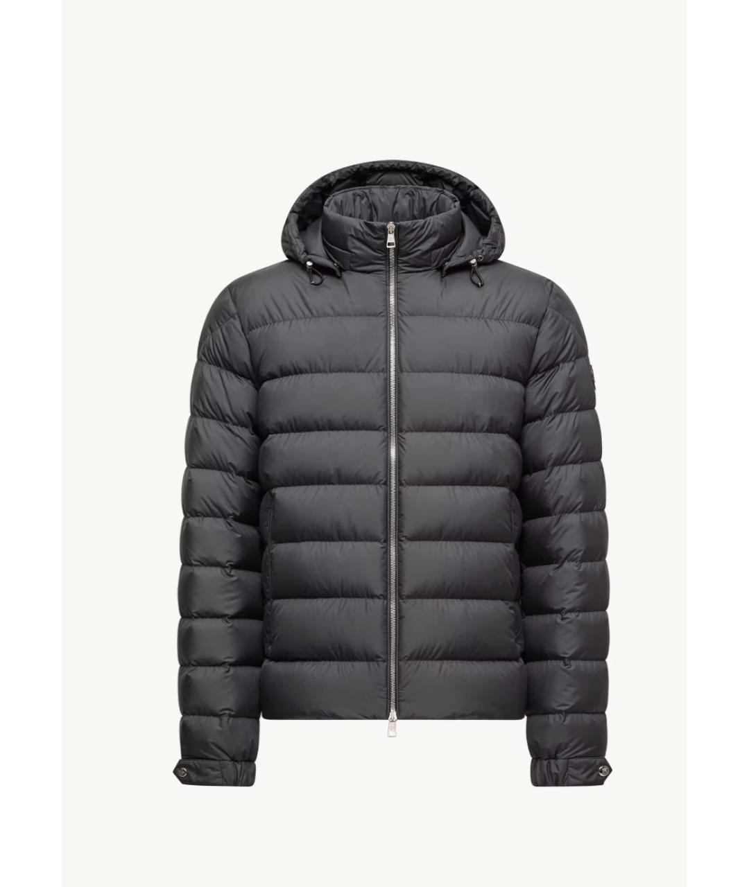 MONCLER Черный полиэстеровый пуховик, фото 4