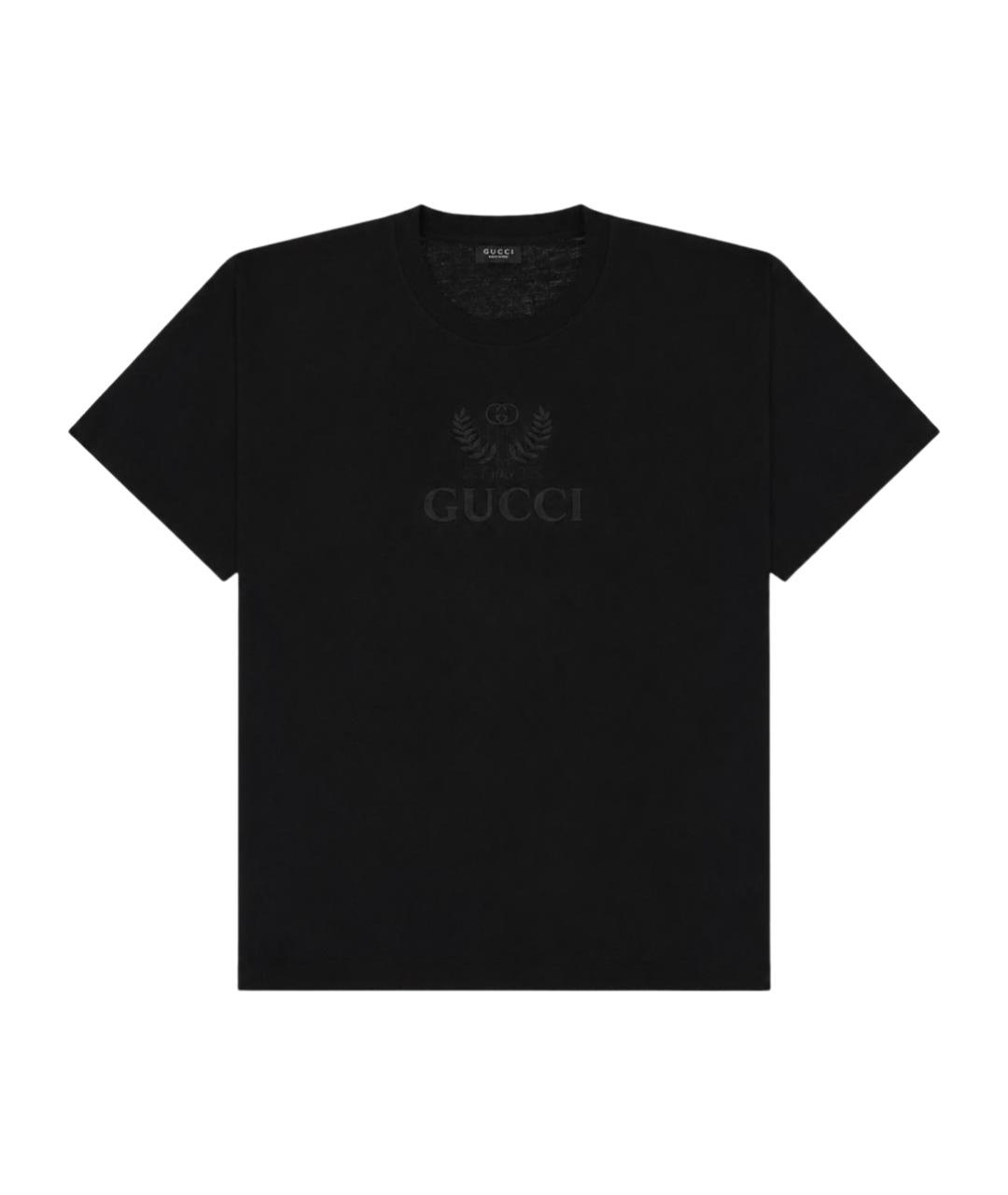 GUCCI Черная хлопковая футболка, фото 1