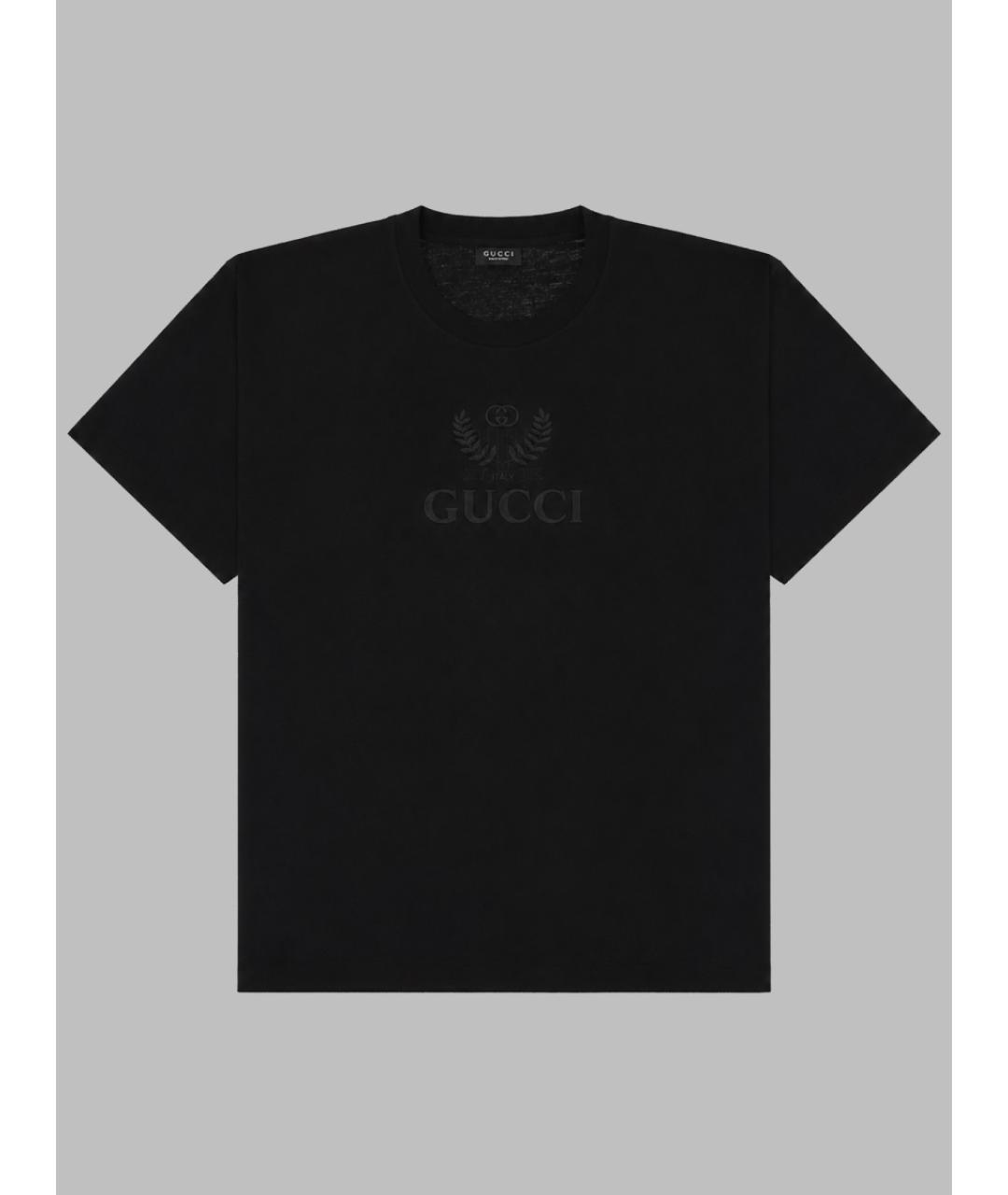 GUCCI Черная хлопковая футболка, фото 3
