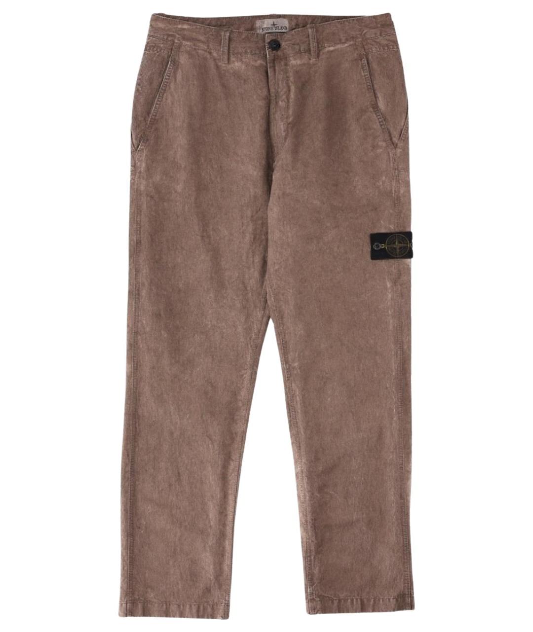 STONE ISLAND Серые хлопковые повседневные брюки, фото 1