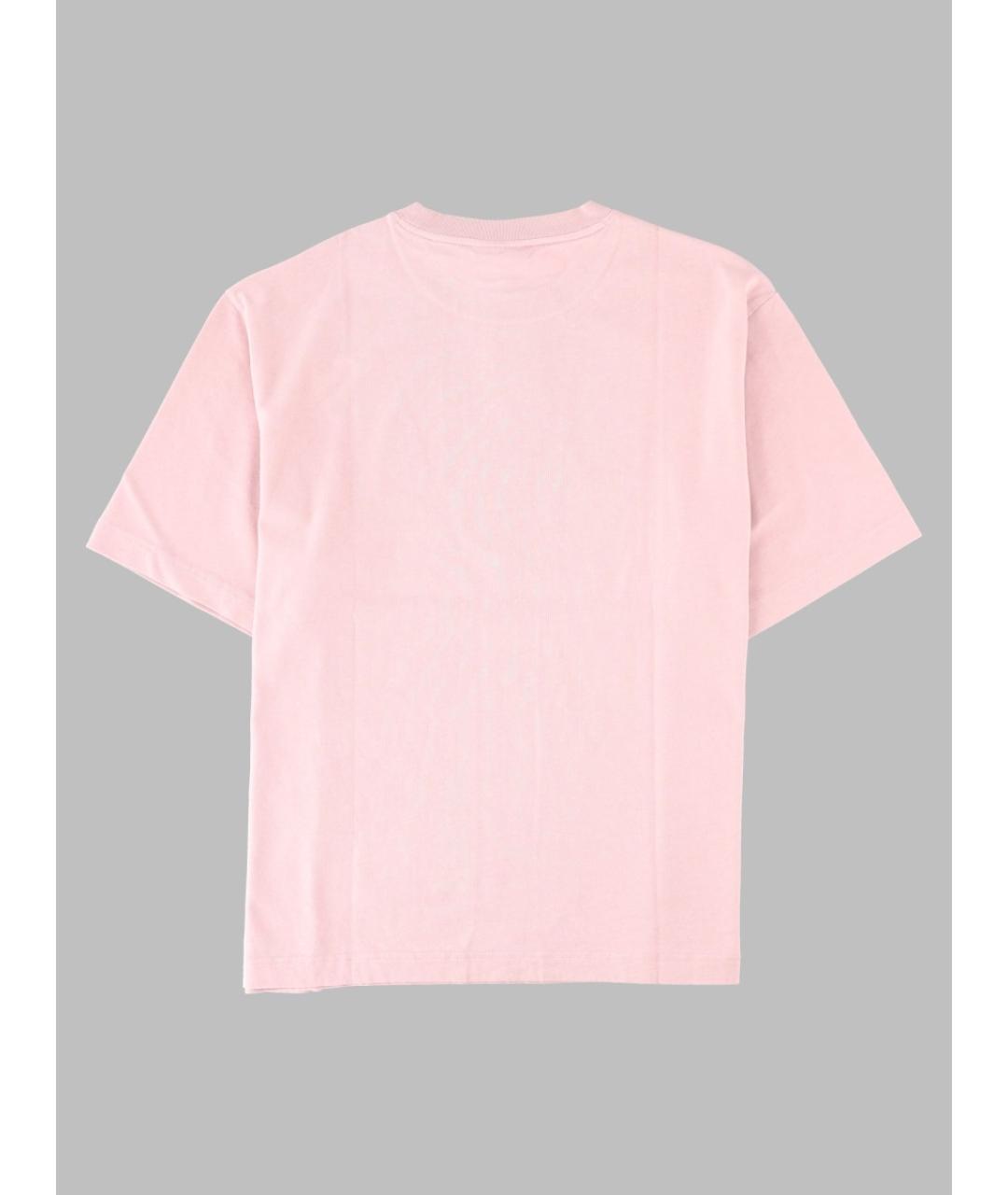 MAISON KITSUNE Розовая хлопковая футболка, фото 2