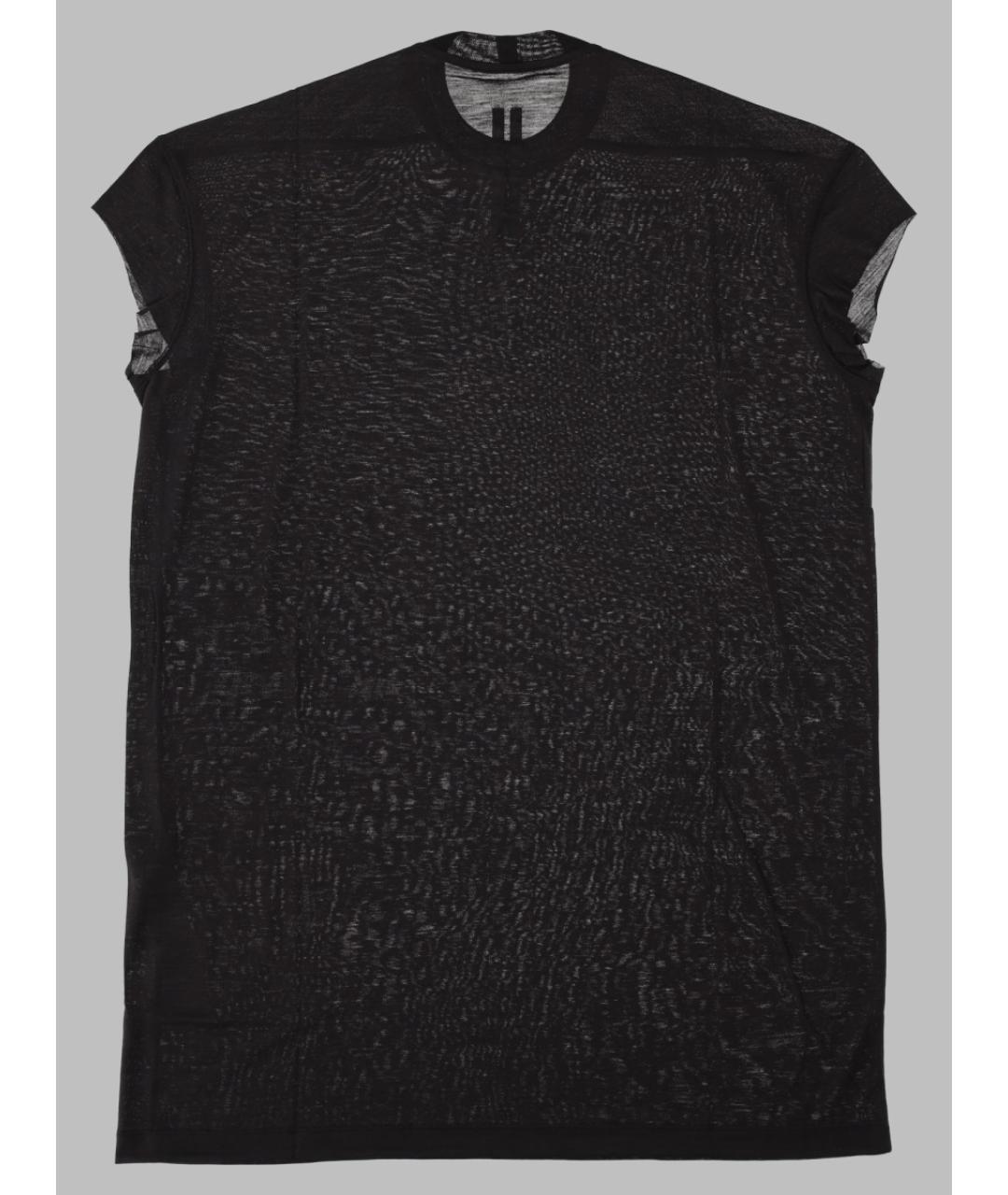 RICK OWENS Черная шерстяная футболка, фото 2