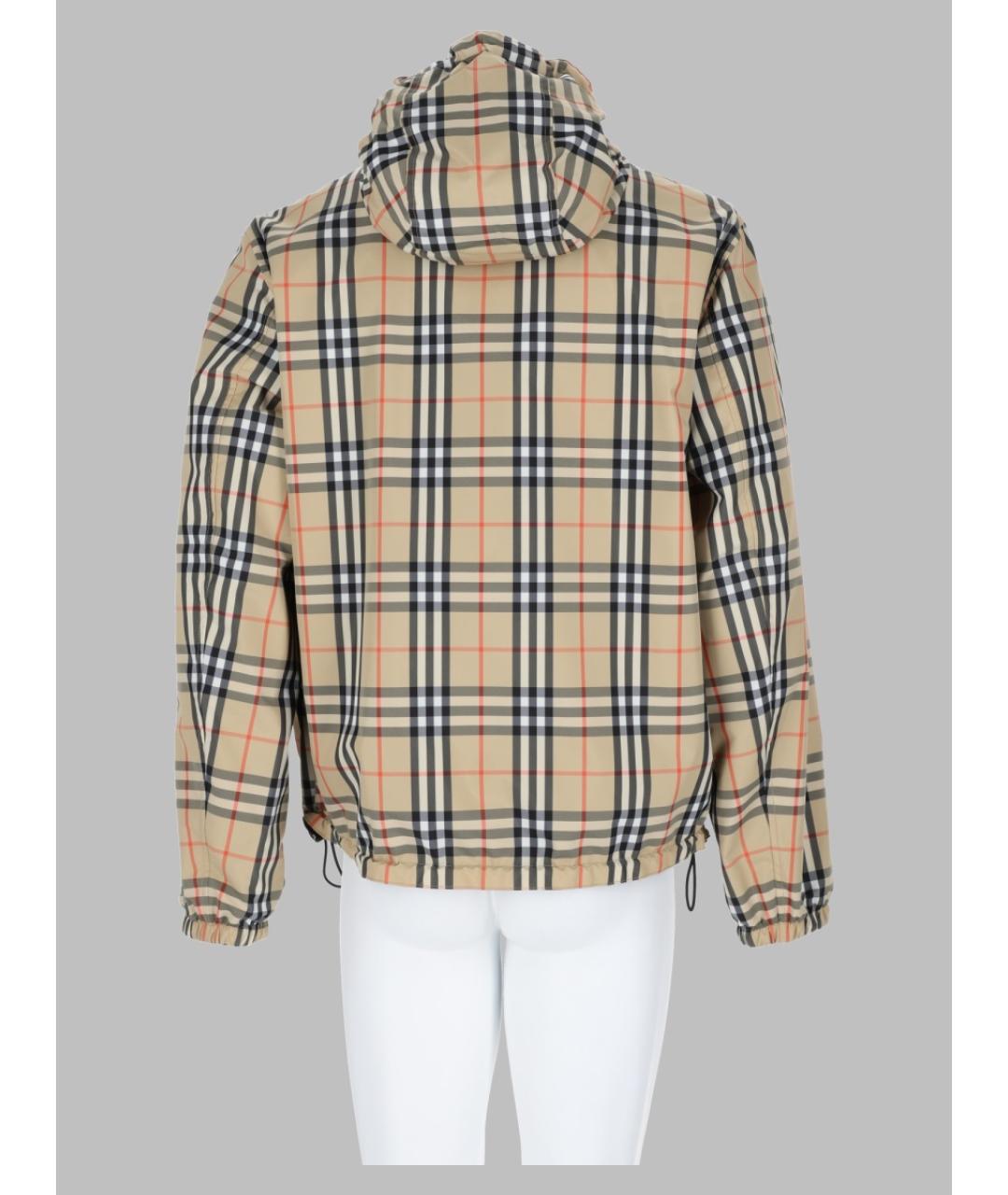 BURBERRY Бежевая полиэстеровая куртка, фото 2