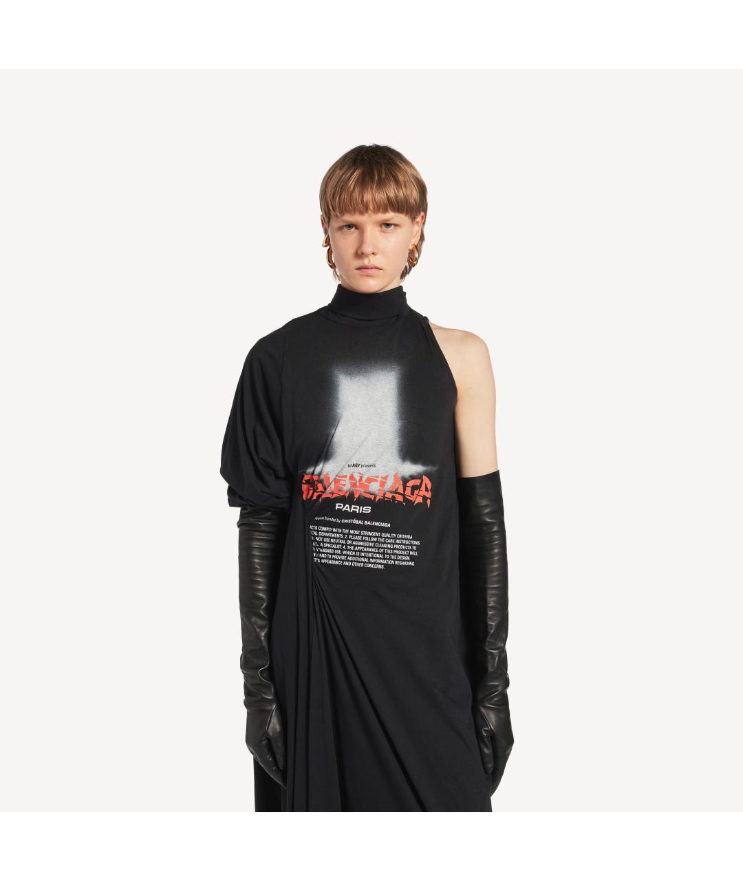 BALENCIAGA Черное хлопковое повседневное платье, фото 5