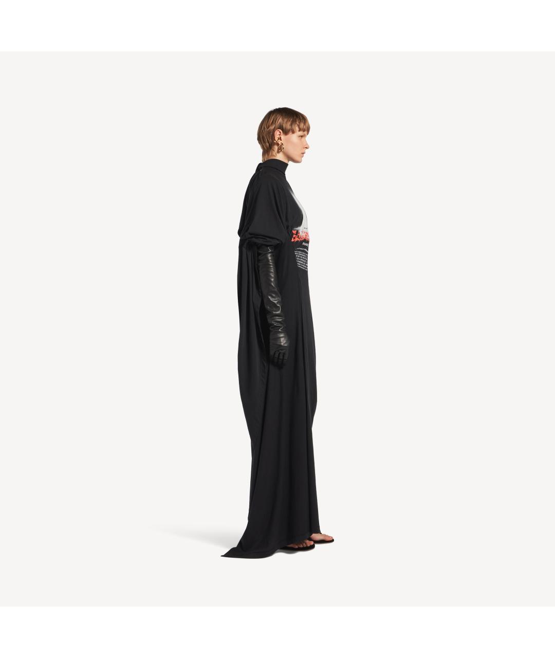 BALENCIAGA Черное хлопковое повседневное платье, фото 3
