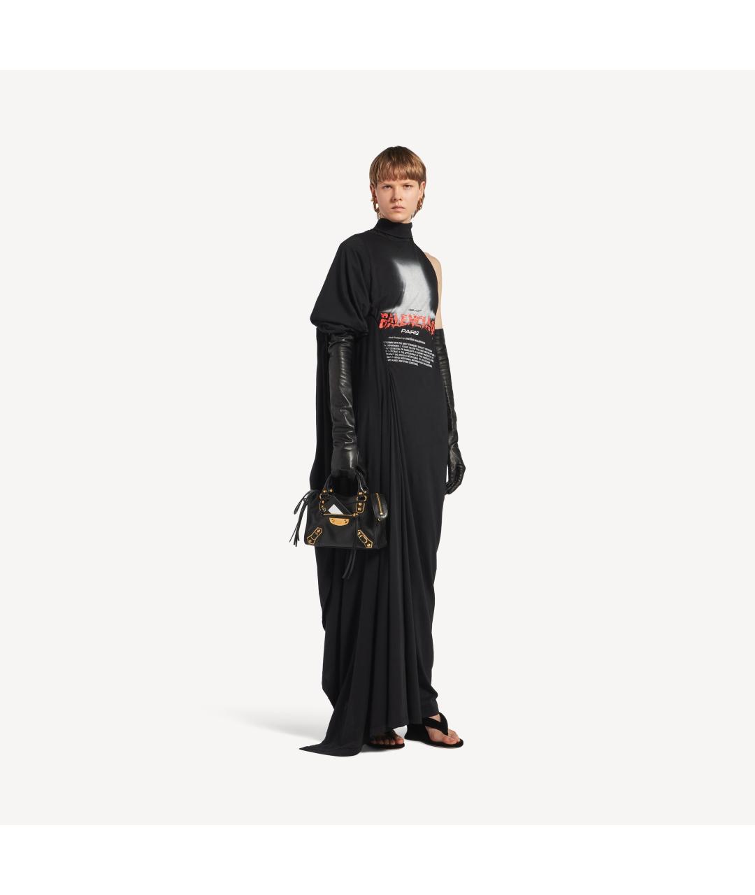 BALENCIAGA Черное хлопковое повседневное платье, фото 2