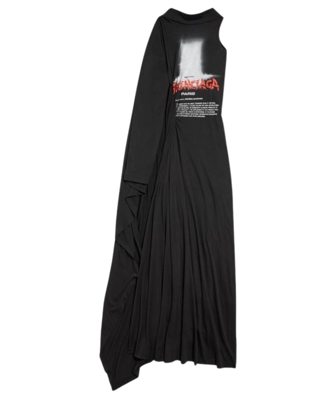 BALENCIAGA Черное хлопковое повседневное платье, фото 1