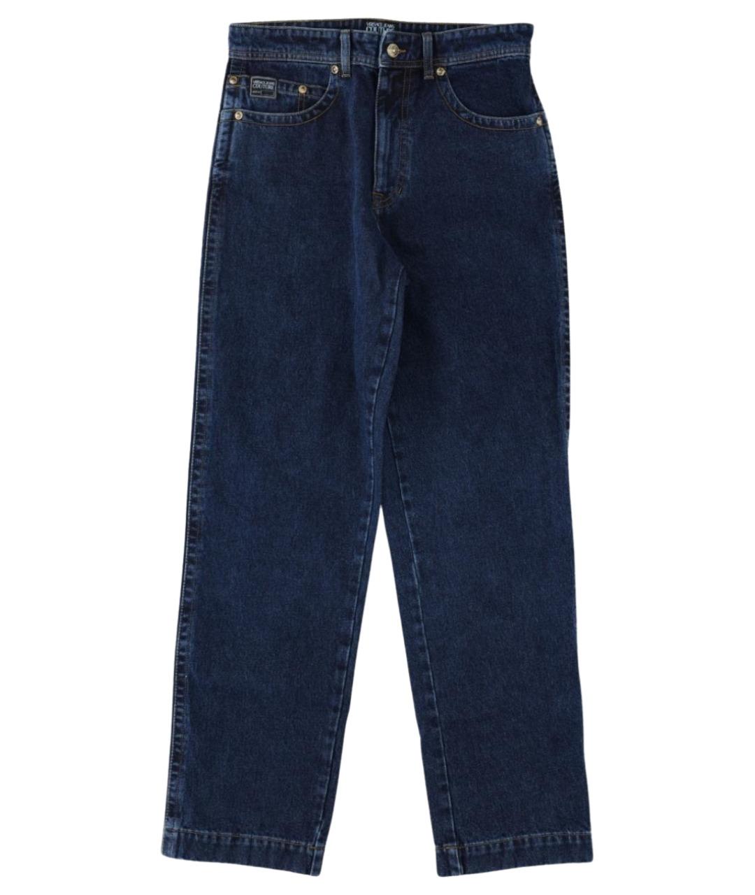 VERSACE JEANS COUTURE Синие хлопковые прямые джинсы, фото 1