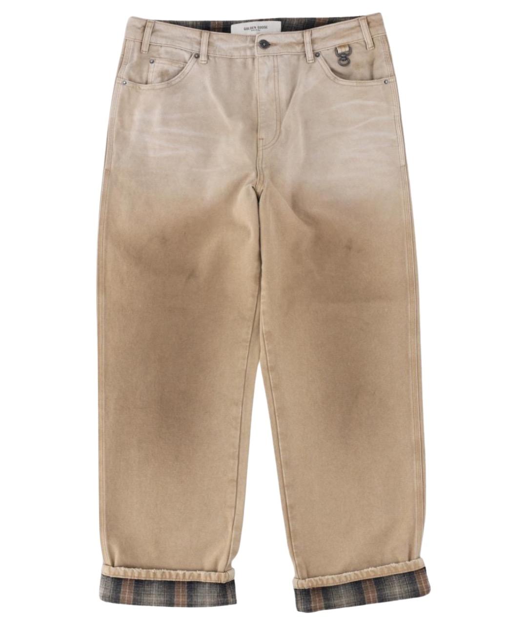 GOLDEN GOOSE Бежевые хлопковые повседневные брюки, фото 1