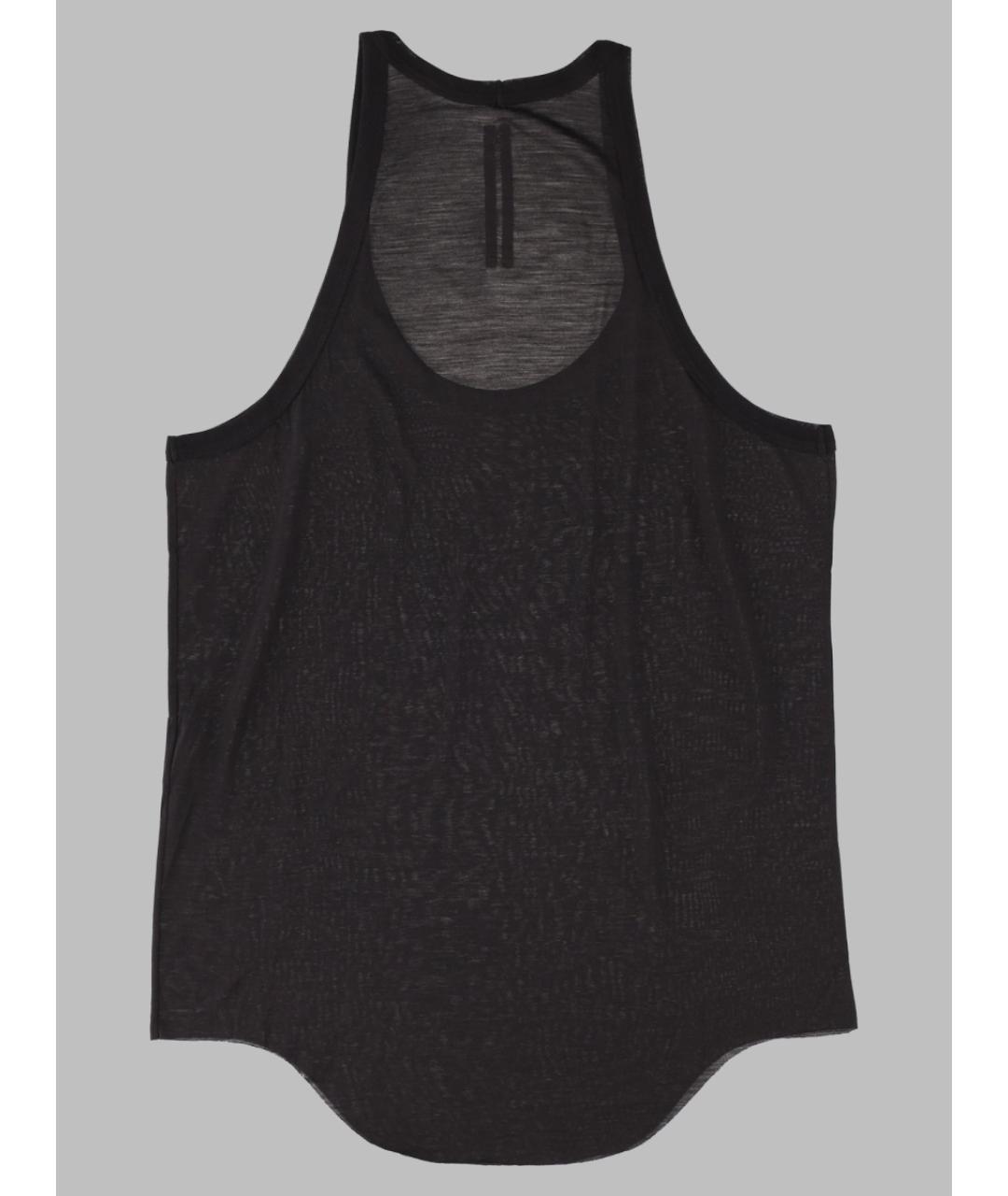 RICK OWENS Черная шерстяная майка, фото 2