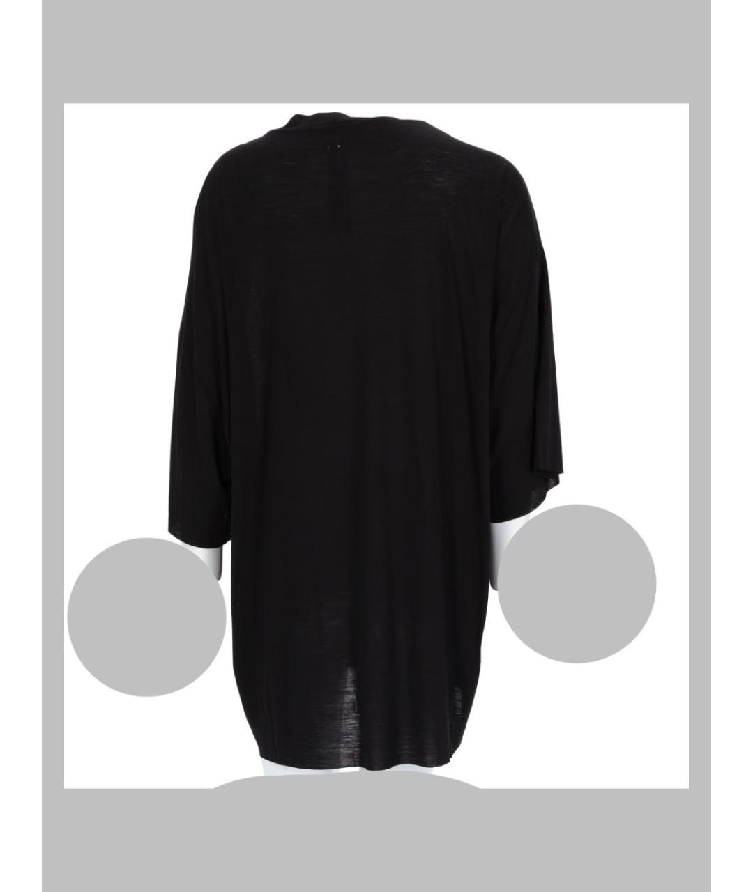 RICK OWENS Черная шерстяная футболка, фото 2