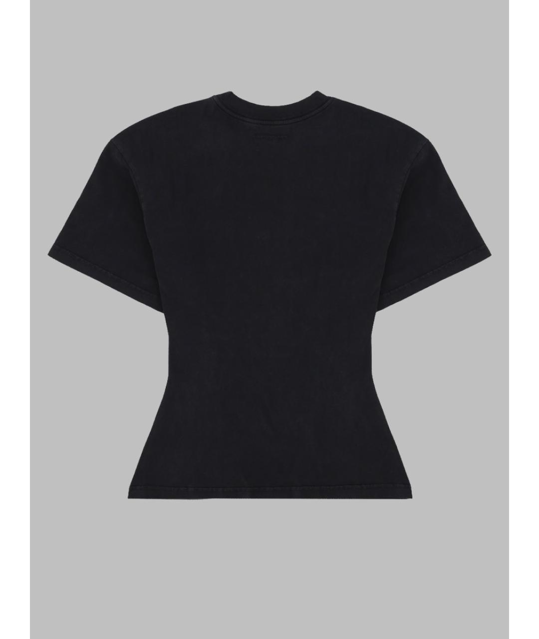 COURREGES Черная хлопковая футболка, фото 2