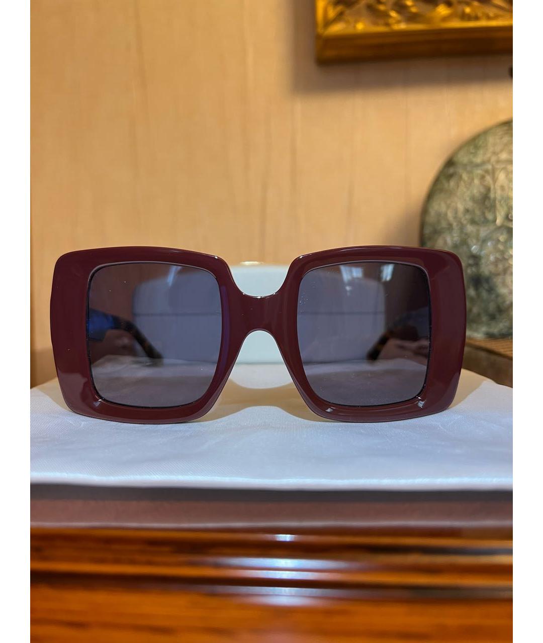KAREN WALKER EYEWEAR Бордовые пластиковые солнцезащитные очки, фото 5