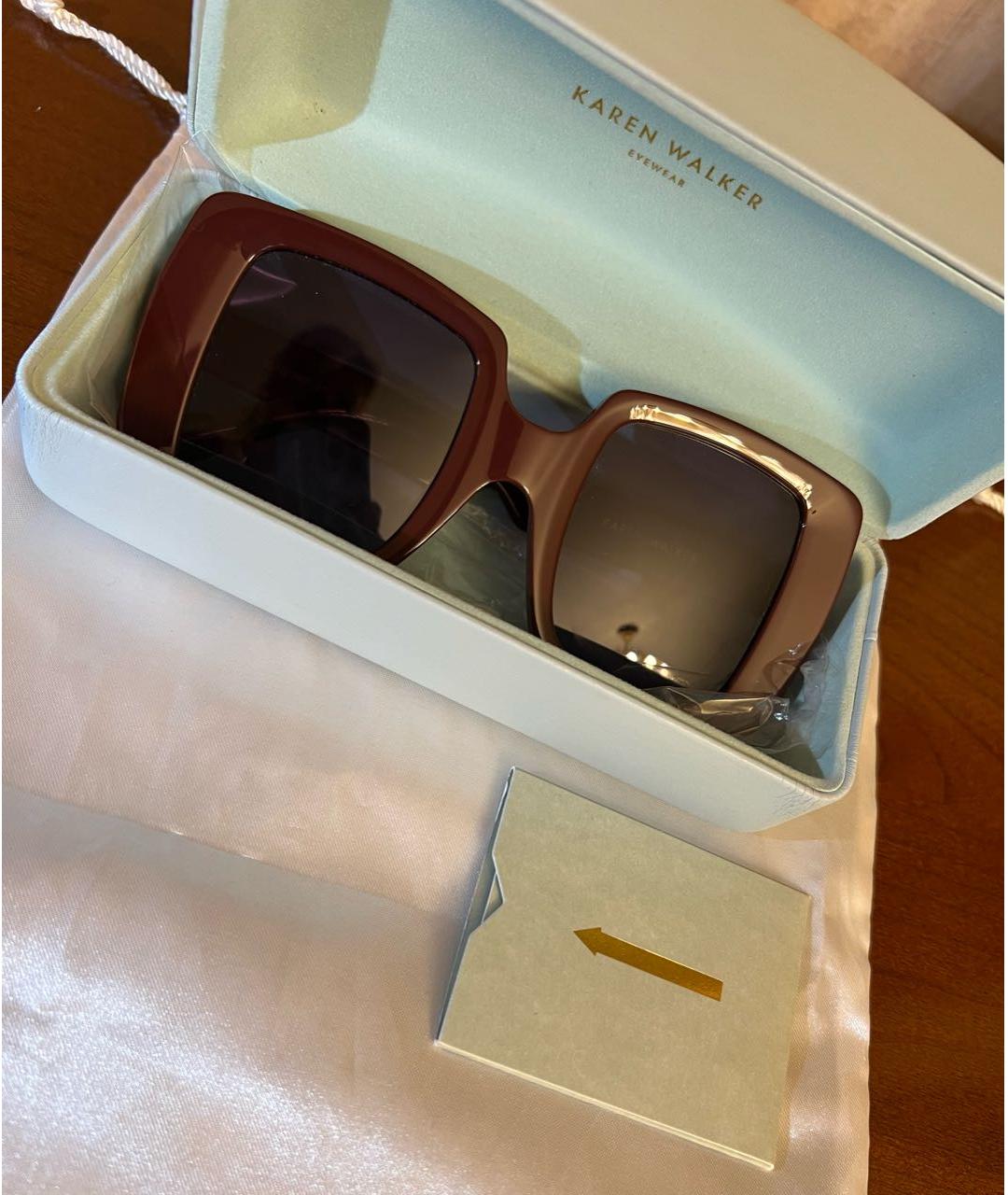 KAREN WALKER EYEWEAR Бордовые пластиковые солнцезащитные очки, фото 4