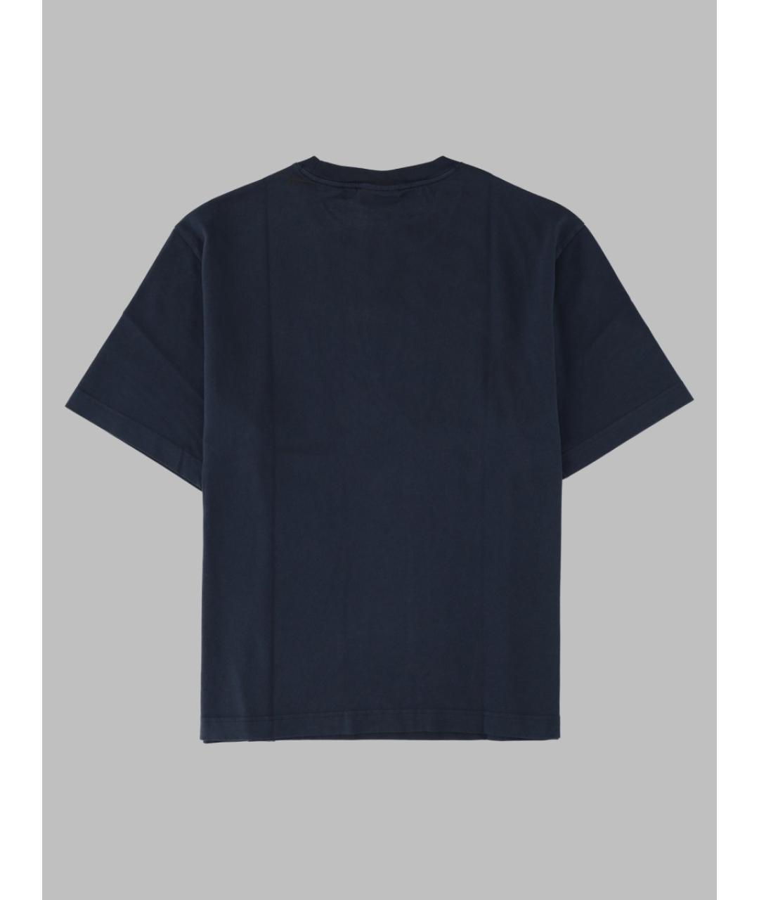 MAISON KITSUNE Синяя хлопковая футболка, фото 2
